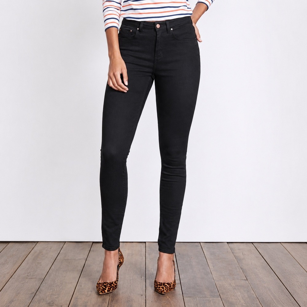 Boden The Mayfair Modern Skinny‎ Jeans Womens 8 Long Black Stretch Denim